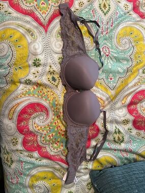 Victoria's Secret purple Lace-Trim Padded Bra